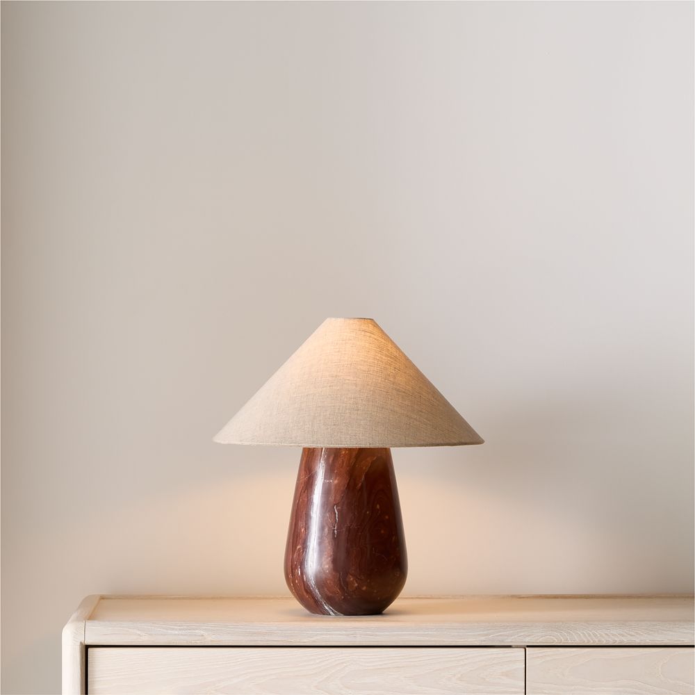 Millstone Bordeaux Marble Table Lamp with Fabric Shade 16.5"