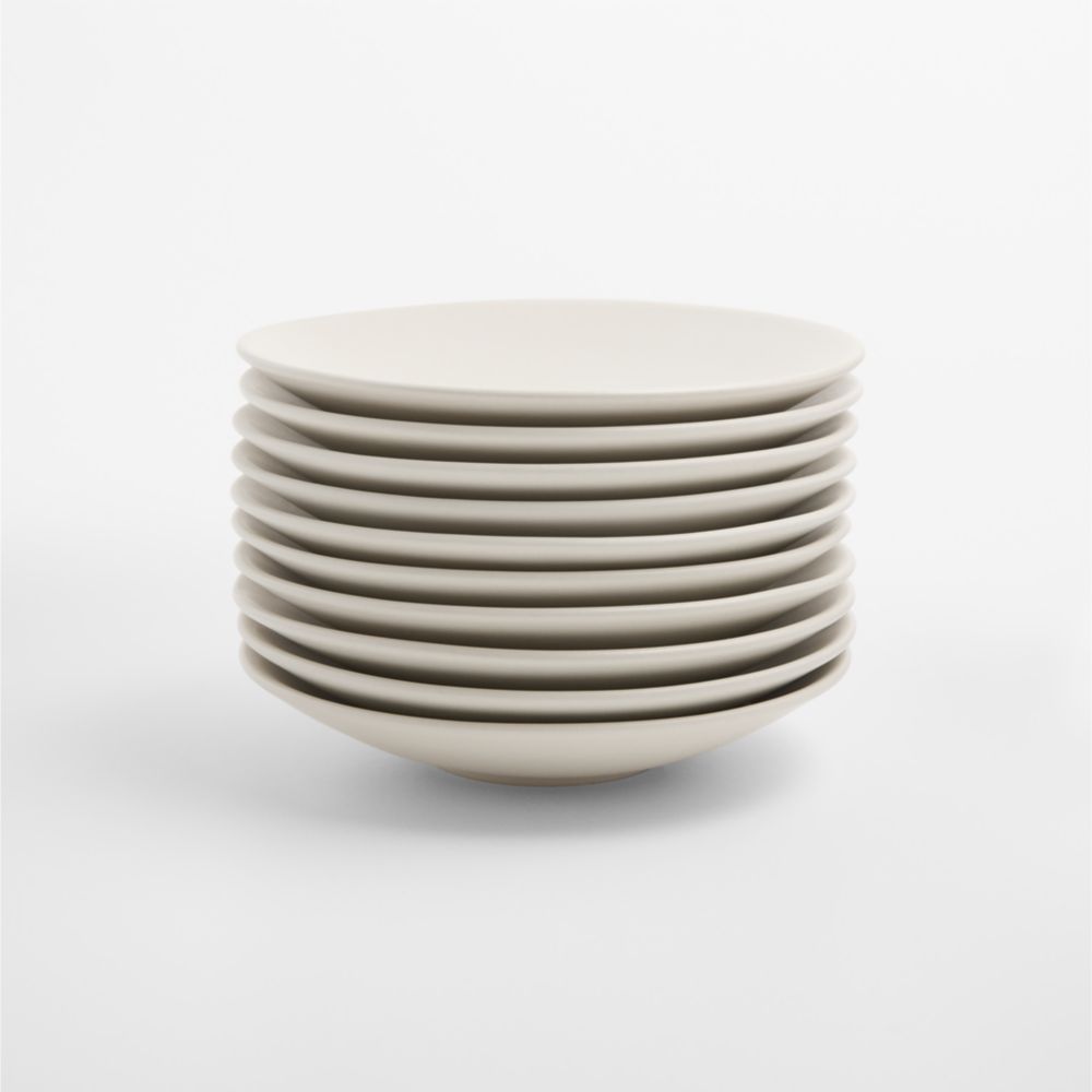 Craft Linen Round Stoneware Appetizer Plates, Set of 10