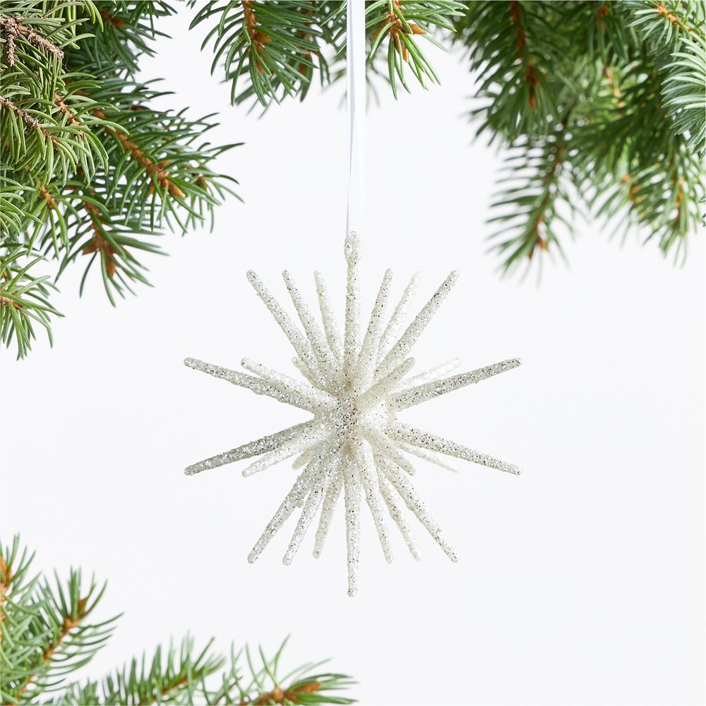 Silver Glitter 3D Star Christmas Tree Ornament