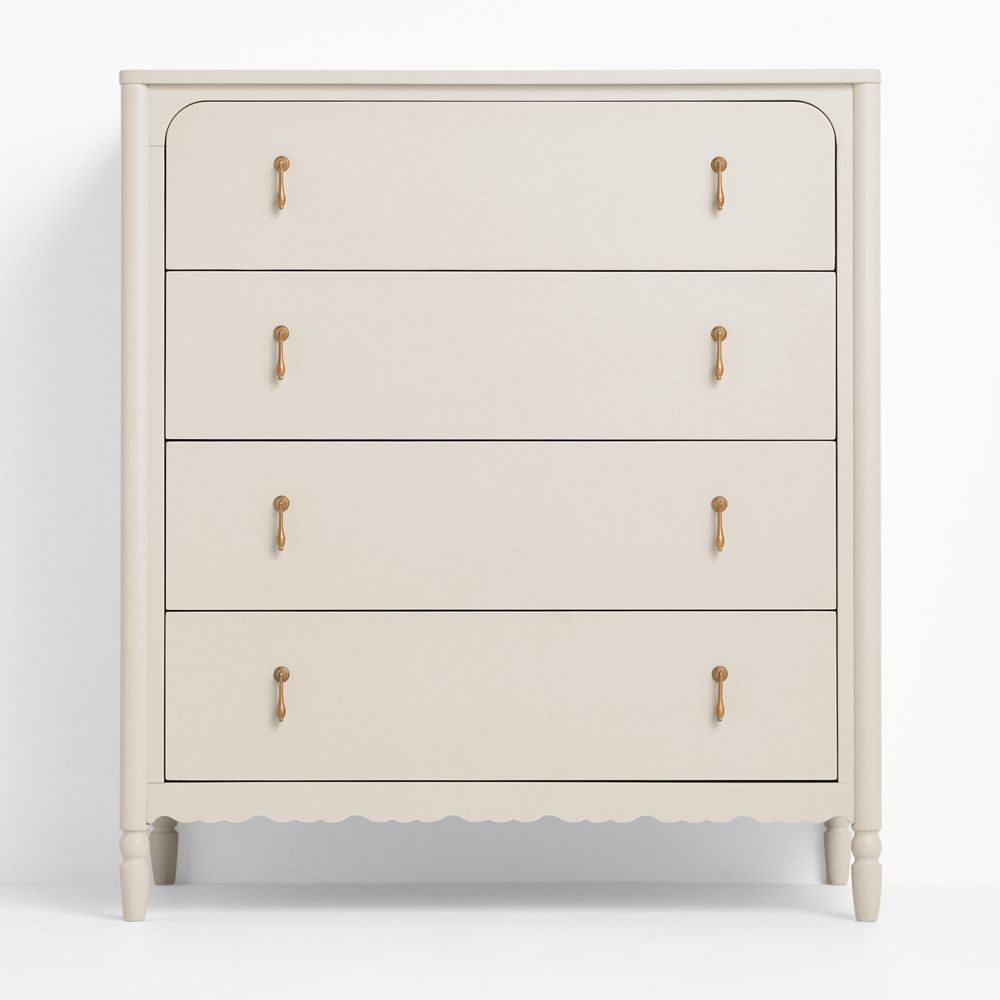 Beatrix 36" Linen Wood Tall 4-Drawer Kids Dresser