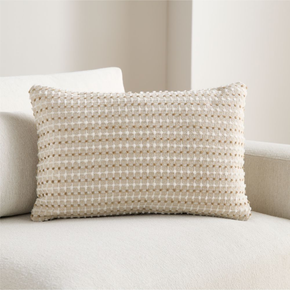 Strung 24"x16" Natural Taupe Throw Pillow by Venus Williams