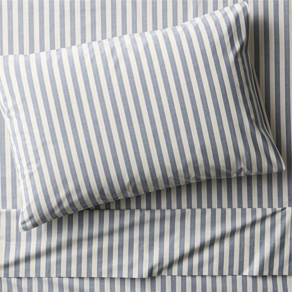 Topspin Midnight Navy Stripe 100% Organic Cotton Kids Sheet Set by Venus Williams