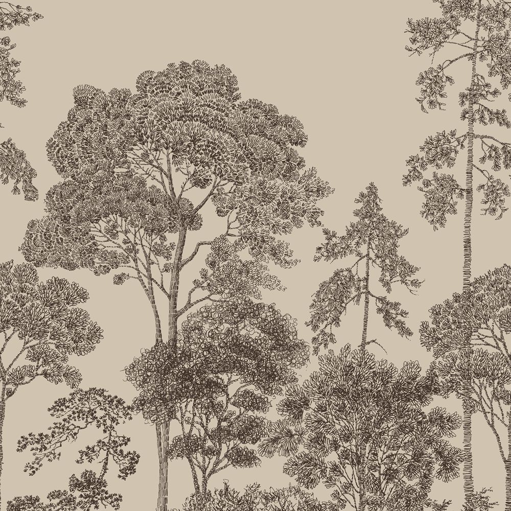 Arbor Taupe Scenic Wallpaper