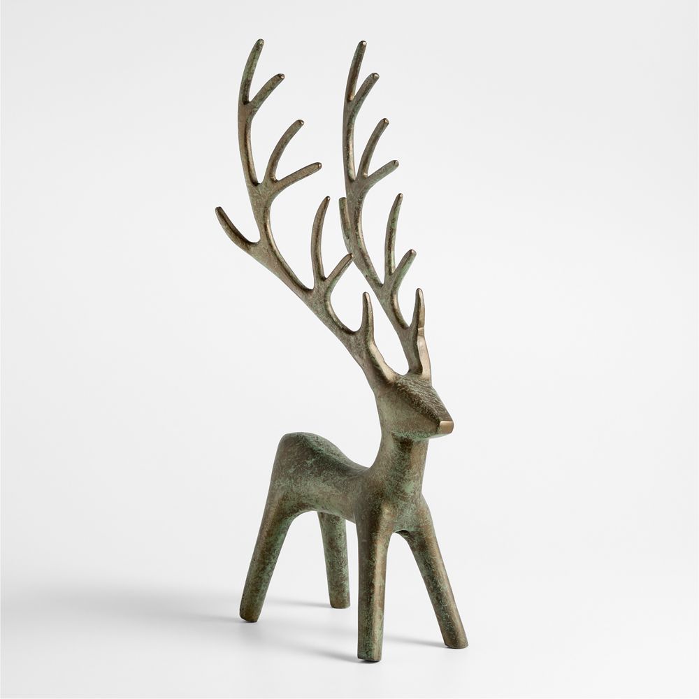 Antique Green Verdigris Holiday Reindeers