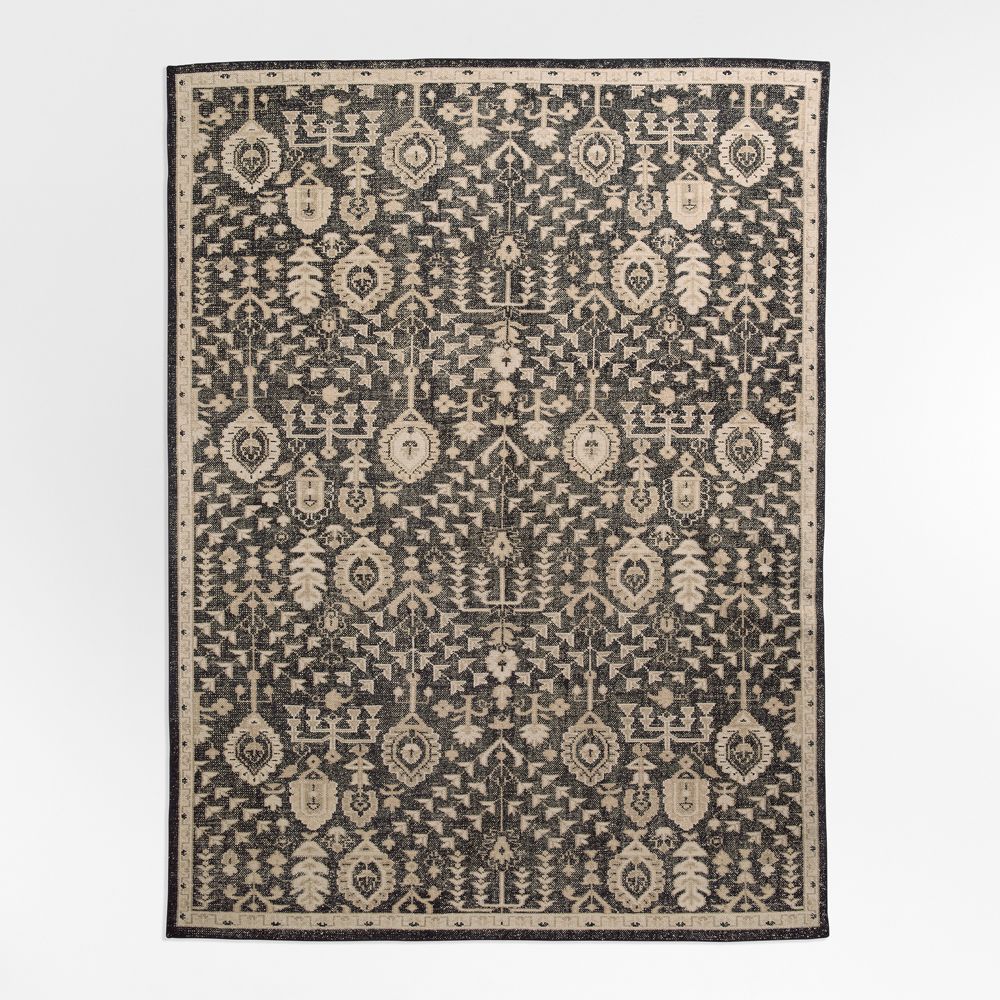 Combe Wool Traditional Handknotted Deep Brown Rug