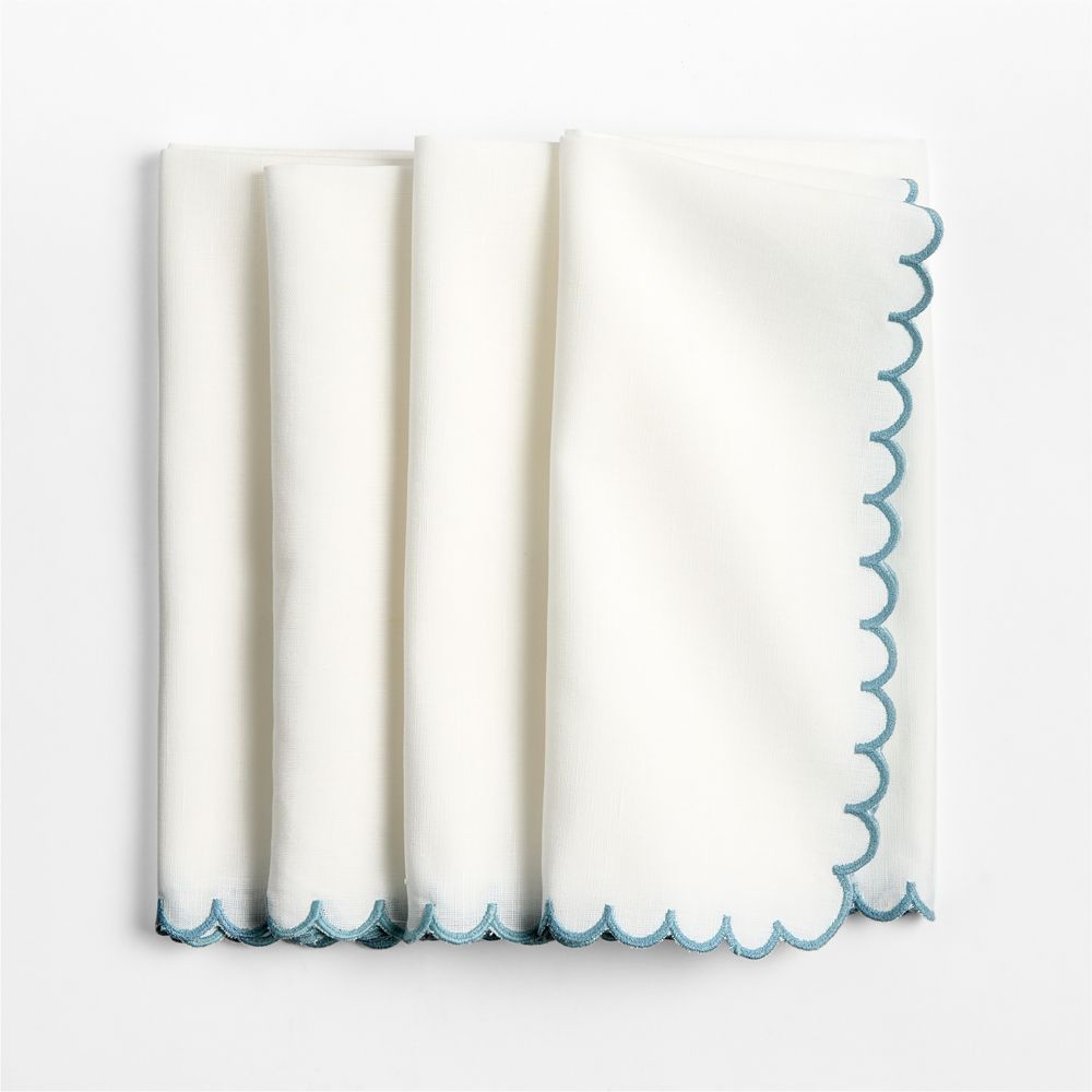 Mini Scallop Napkins, Set of 4