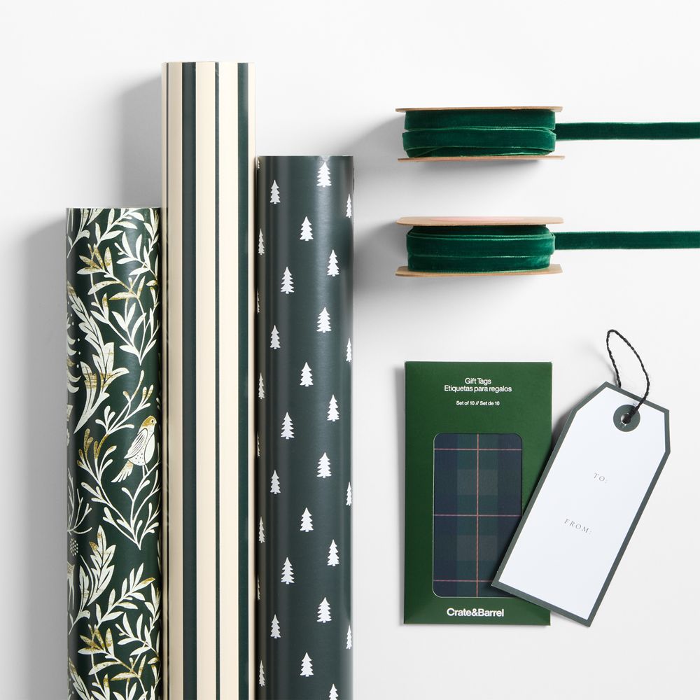 Nordic Forest & Stripes Holiday Gift Wrap Kit