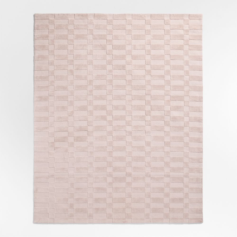 Geo Checker Lilac Rose Performance Kids Area Rug