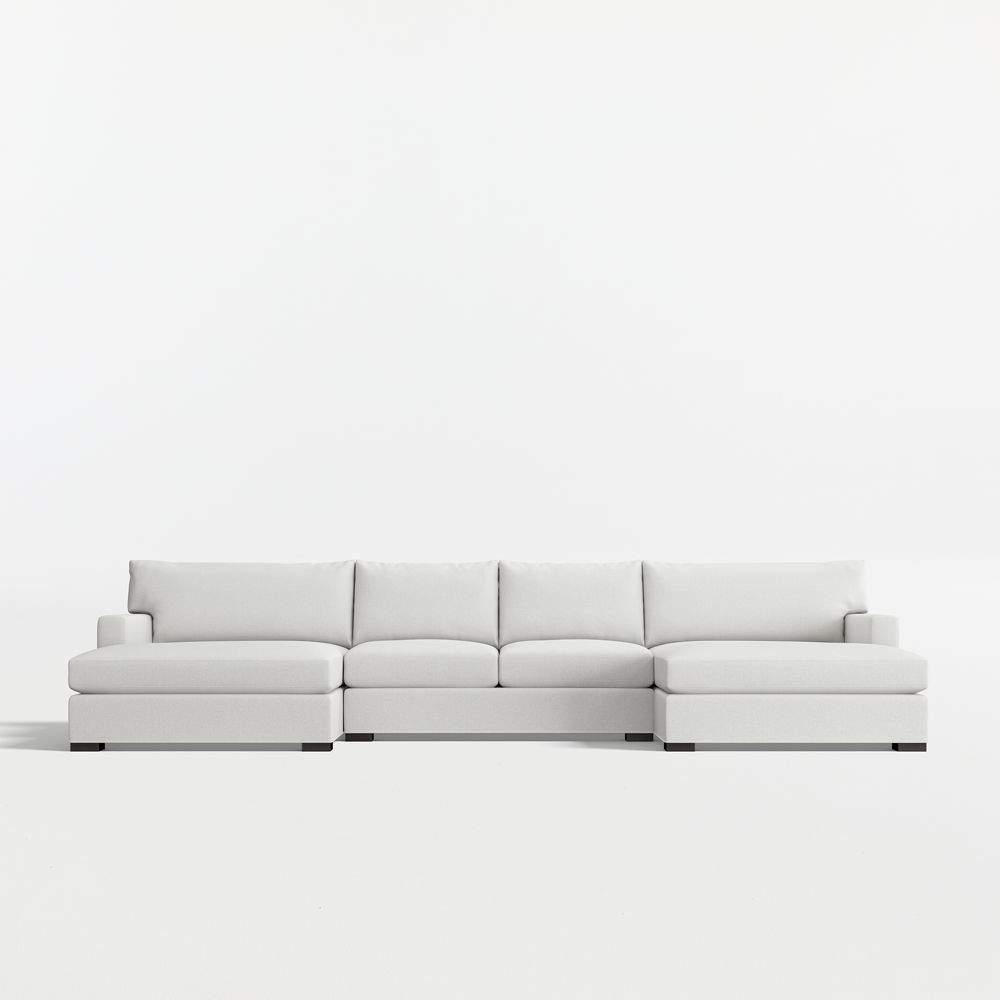 Axis 3-Piece U-Shaped Sectional Sofa with Double Extra Wide Chaise Lounge