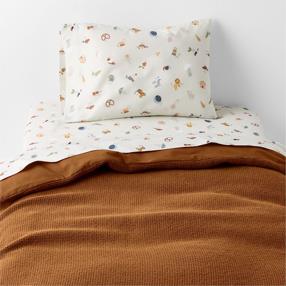 Scoop Terracotta Organic Cotton Gauze Toddler Duvet Cover