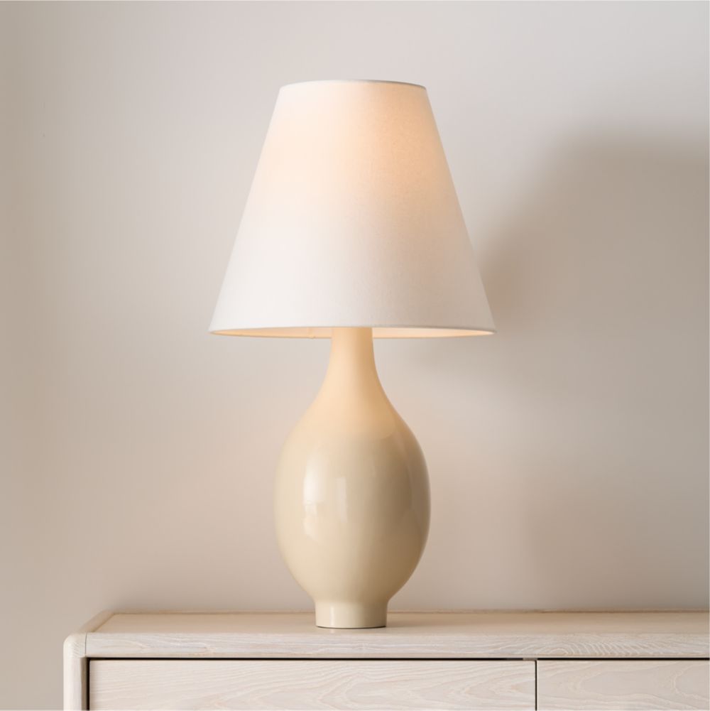 Stafford Ivory Ceramic Table Lamp with Fabric Shade 29.5"