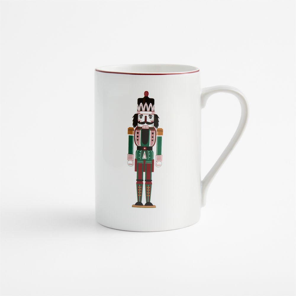 Aspen Red Rim Nutcracker 12.75-oz. Porcelain Can Mug