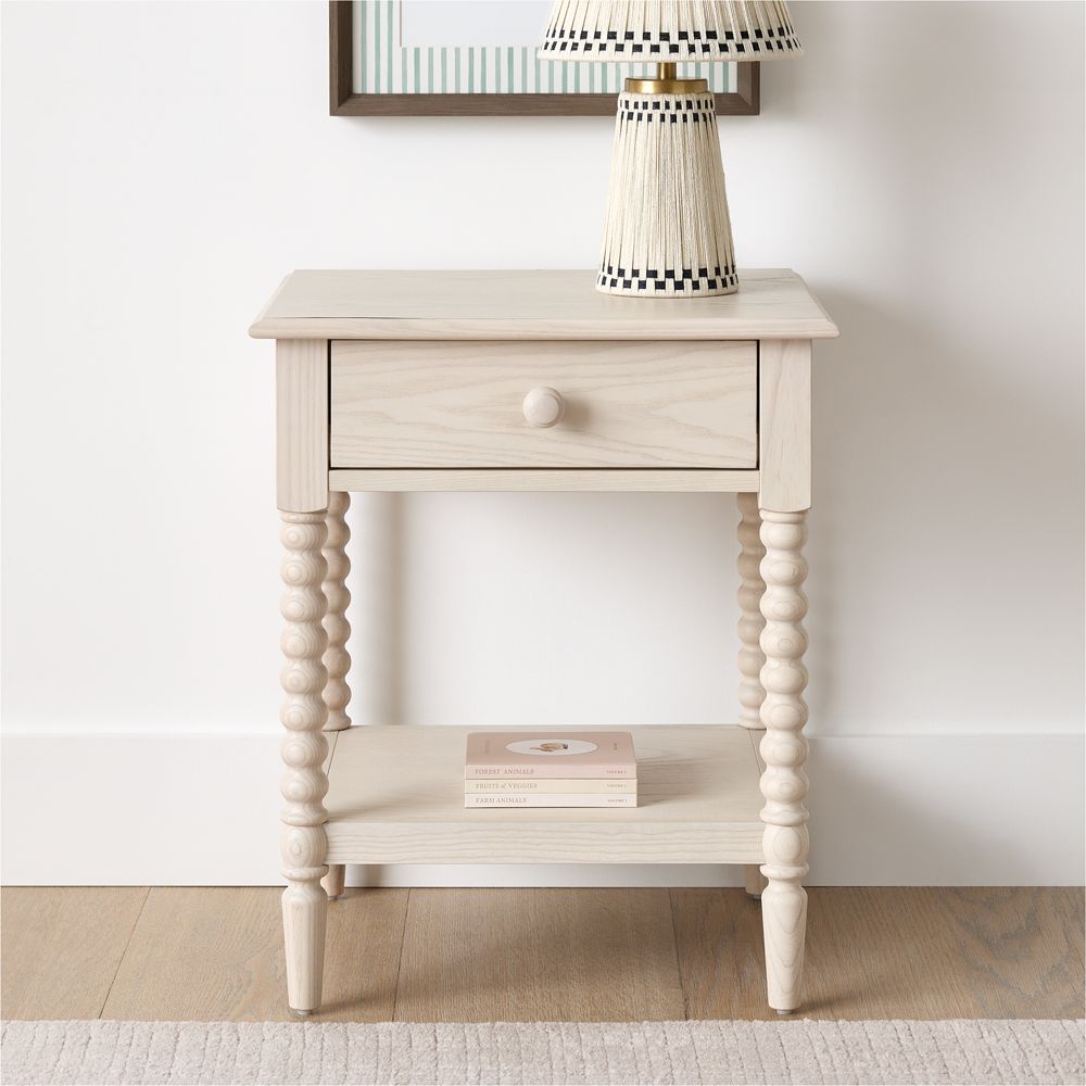 Jenny Lind 21" Washed Natural Spindle Kids Nightstand with Drawer