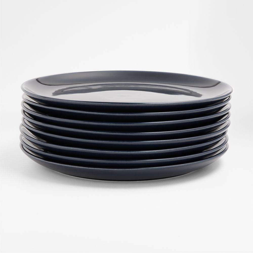 Hudson Navy Blue Stoneware Dinner Plates, Set of 8