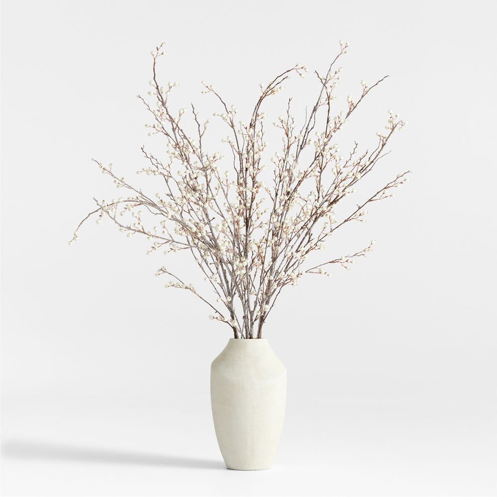 Faux Frosted White Berry Holiday Stem 45"