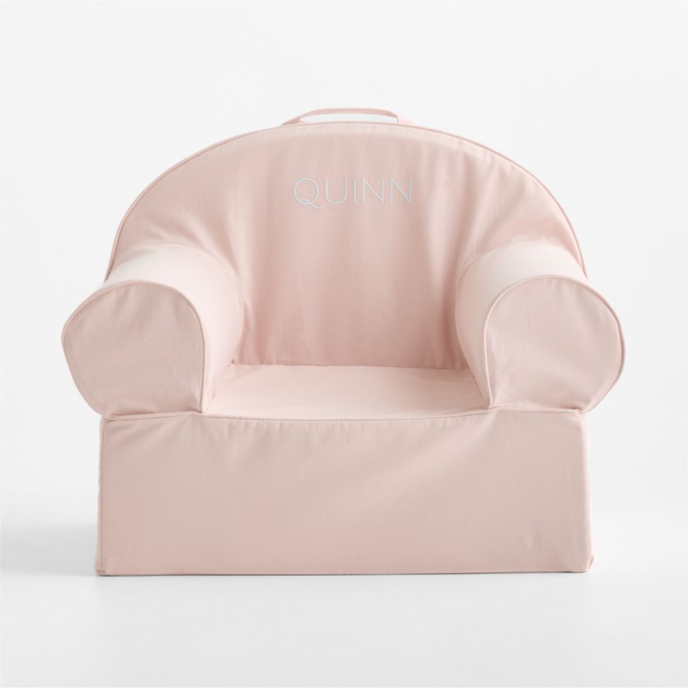 Large Soft Pink Organic Cotton Kids Lounge Nod Chair