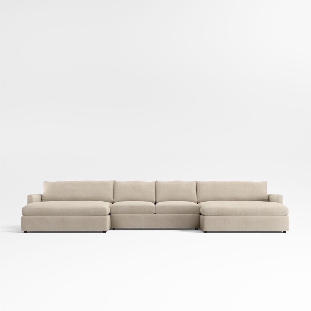 Lounge 3-Piece U-Shaped Sectional Sofa with Double Extra Wide Chaise Lounge