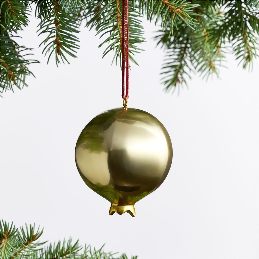 Gold Metal Pomegranate Christmas Tree Ornament