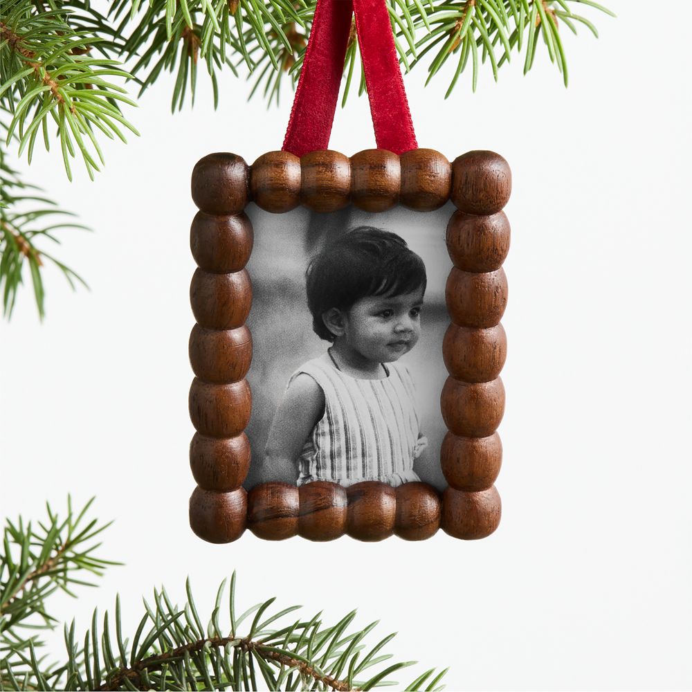 Beaded Wood 2026 Frame Christmas Tree Ornament