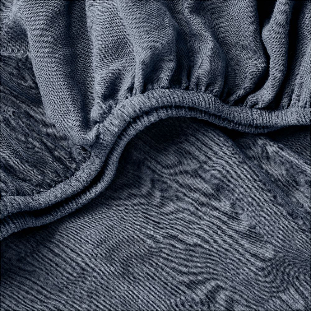 Supersoft Coy Blue 100% Organic Cotton Gauze Baby Crib Fitted Sheet