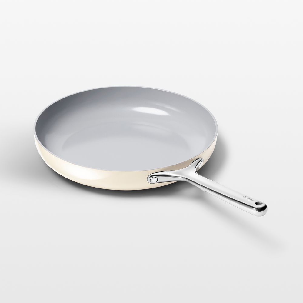 Caraway Cream Ceramic Nonstick 12" Fry Pan