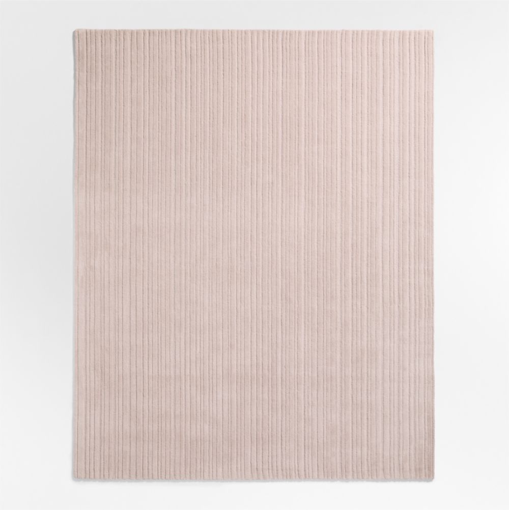 Paloma Textured Stripe Rosy Lilac Wool Kids Area Rug