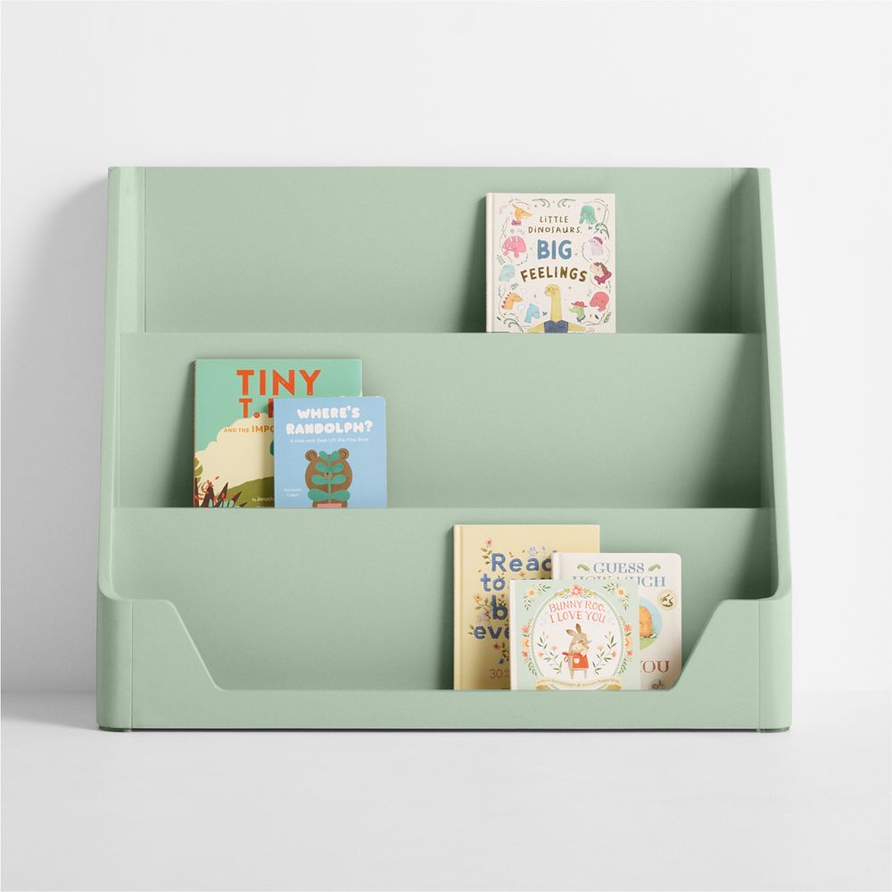 Scout Sage Green Wood Kids Low Bookcase