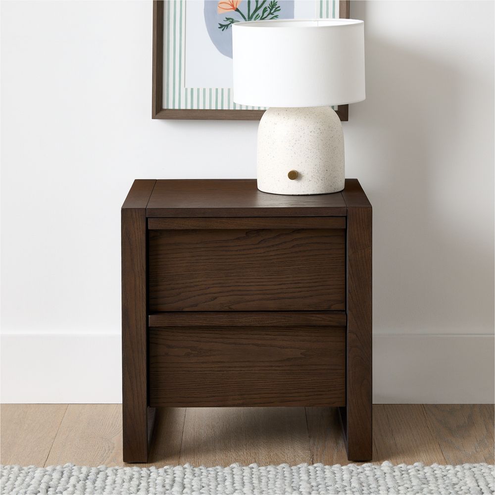 Gemini 20" Deep Brown Wood 2-Drawer Kids Nightstand