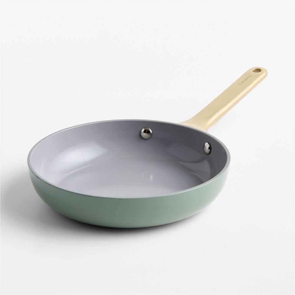 Caraway Coastline Ceramic Nonstick 8" Mini Fry Pan with Champagne Hardware