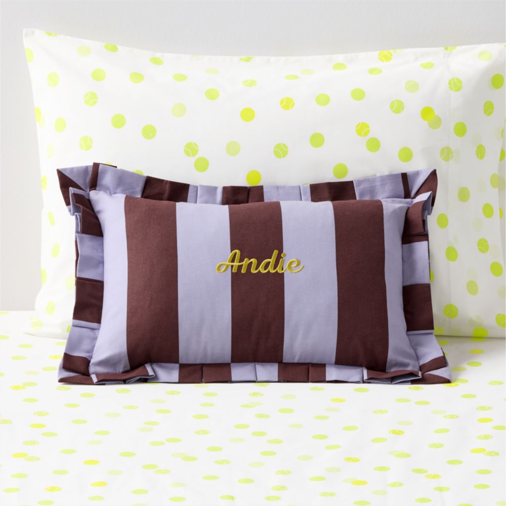 Wimbledon Purple Stripe Pleated Edge Lumbar Pillow by Venus Williams