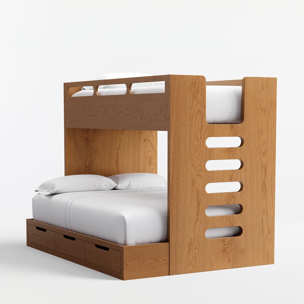 Bridgeman Hazelnut Wood Twin Over Full Kids Bunk Bed