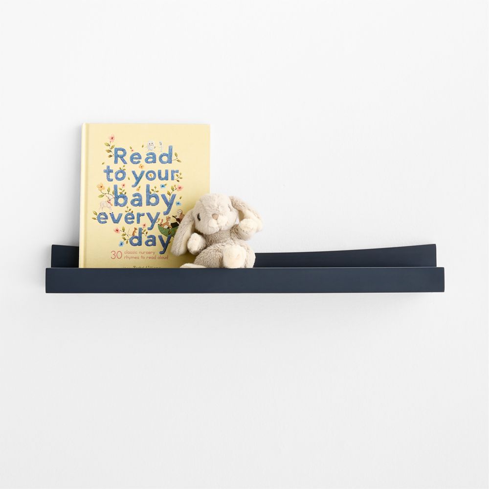 Hampshire Navy Blue Wood Kids Book Ledge Shelf