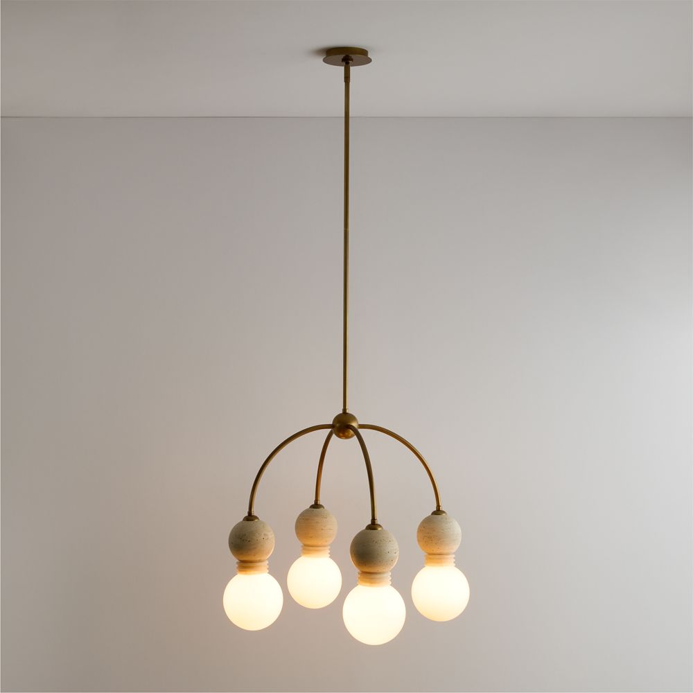 Second Serve Stone and Metal Chandelier Light by Venus Williams