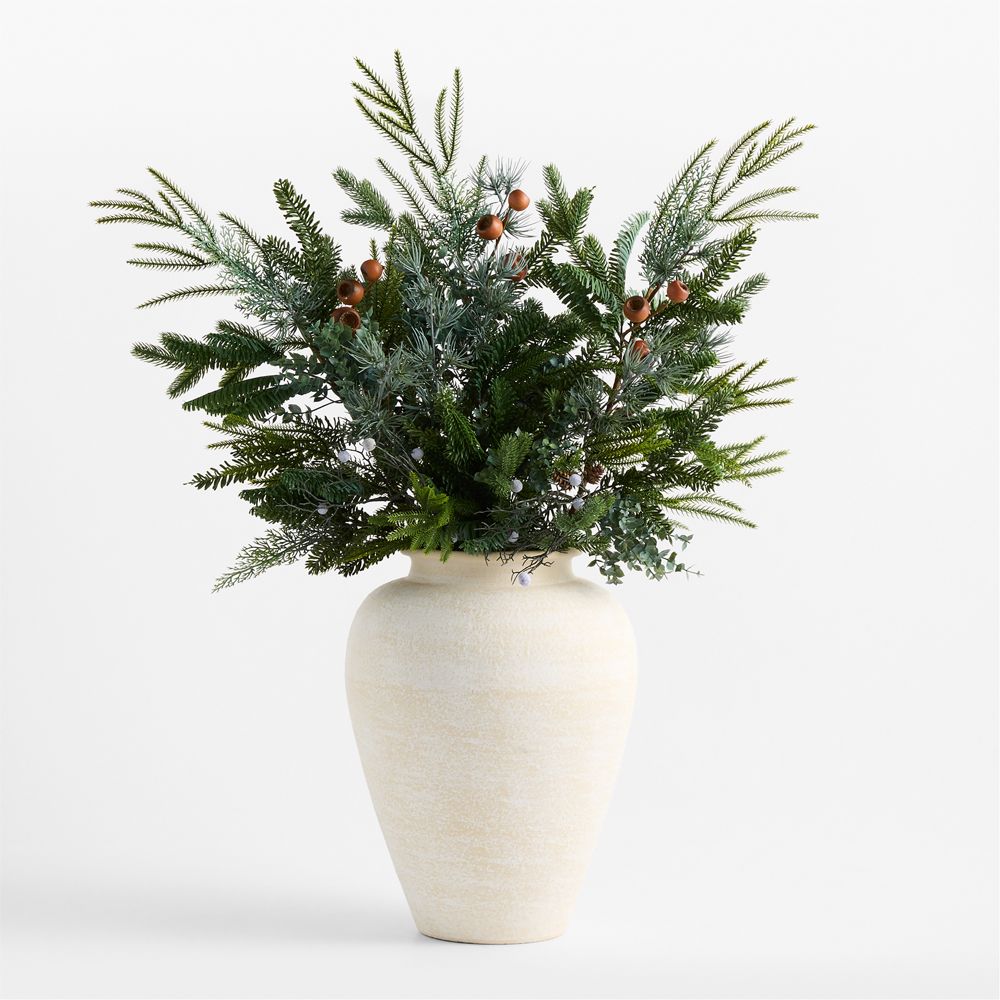 Faux Juniper and Acorn Holiday Stem 41"