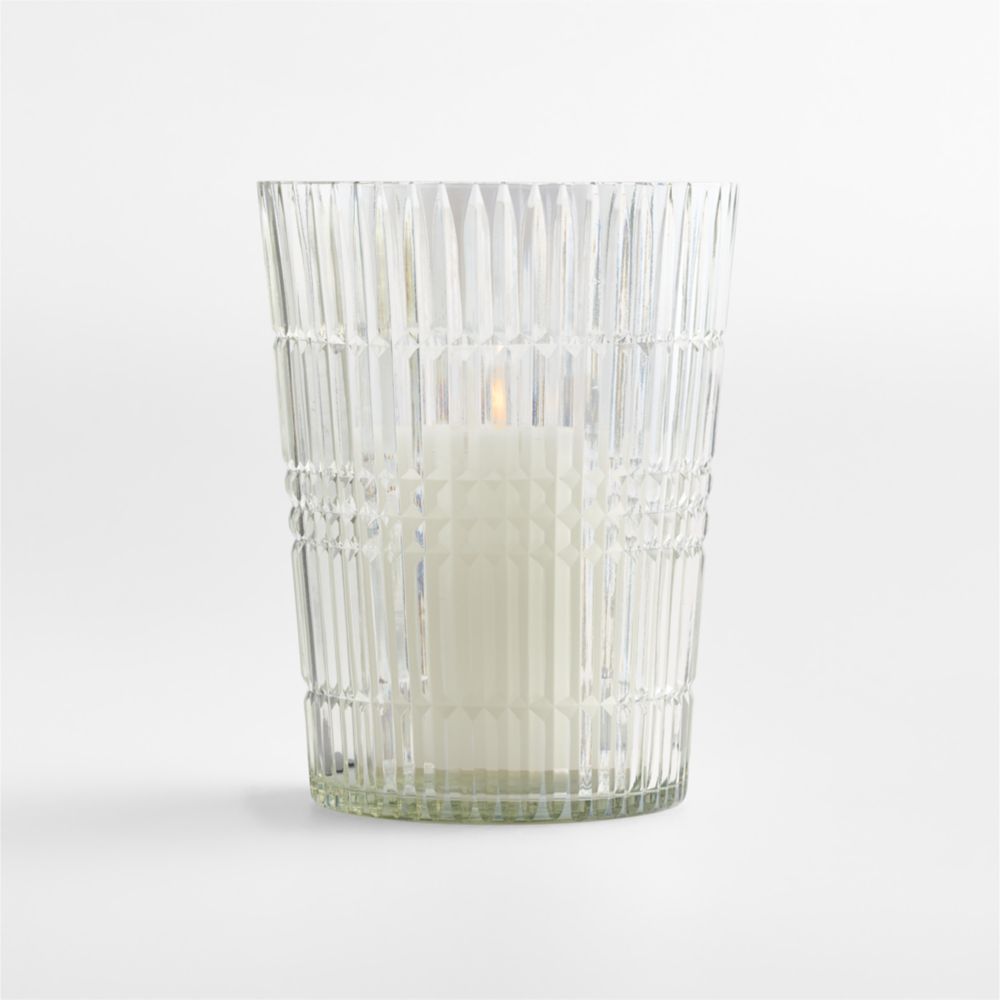 Elegant Cut Glass Hurricane Candle Holders