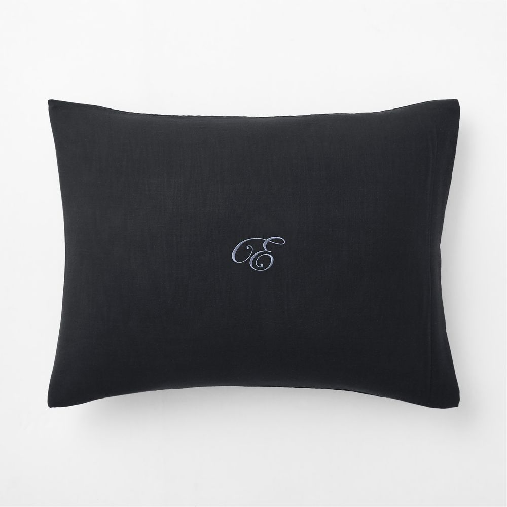 Organic Cotton Gauze Midnight Navy Blue Bed Pillow Sham