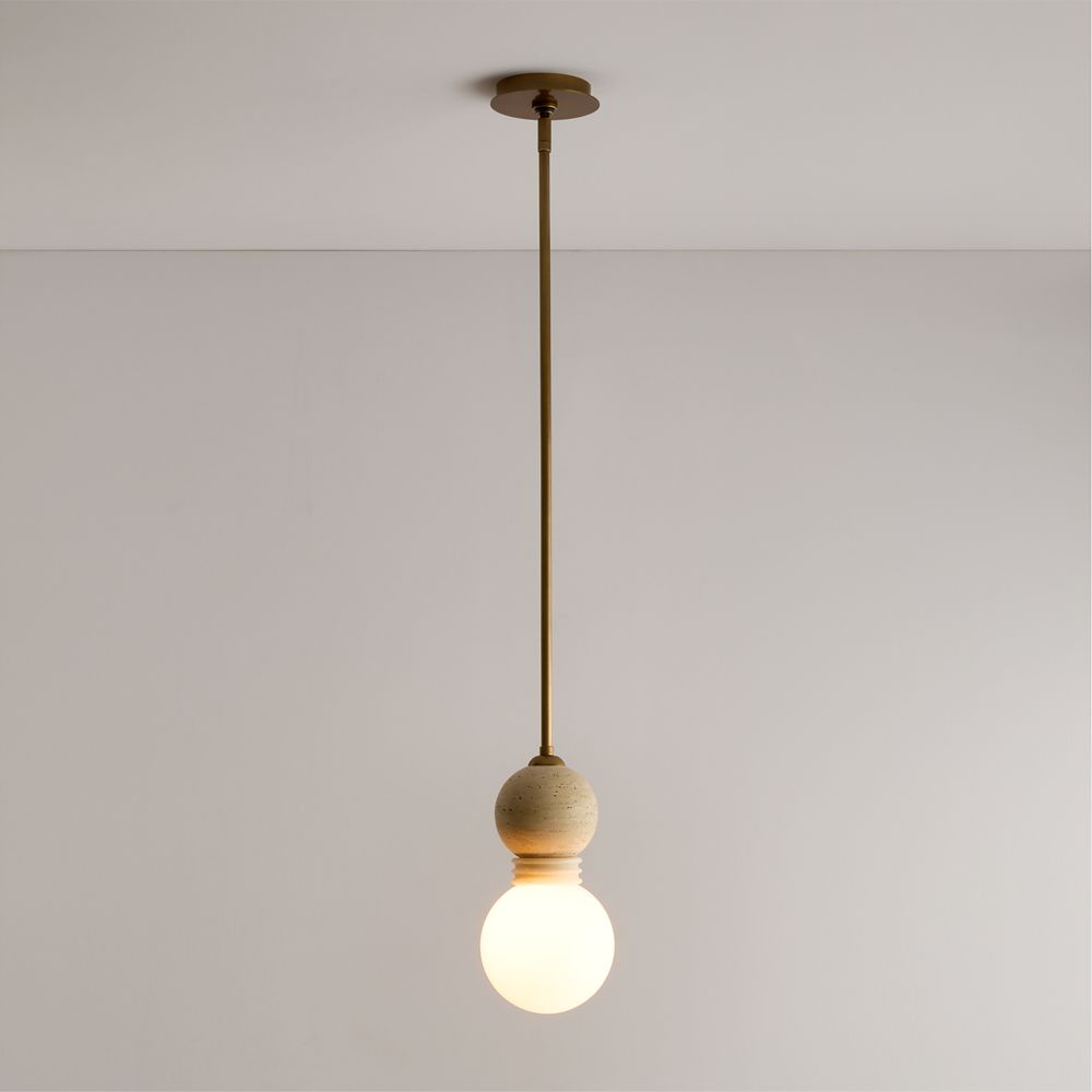 First Serve Stone and Metal Pendant Light by Venus Williams