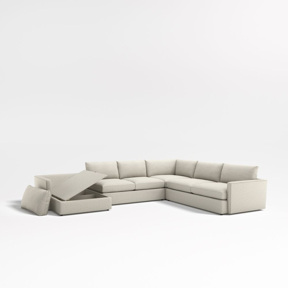Lounge Deep 4-Piece L-Shaped Sectional Sofa with Storage Chaise Lounge- Image 2
