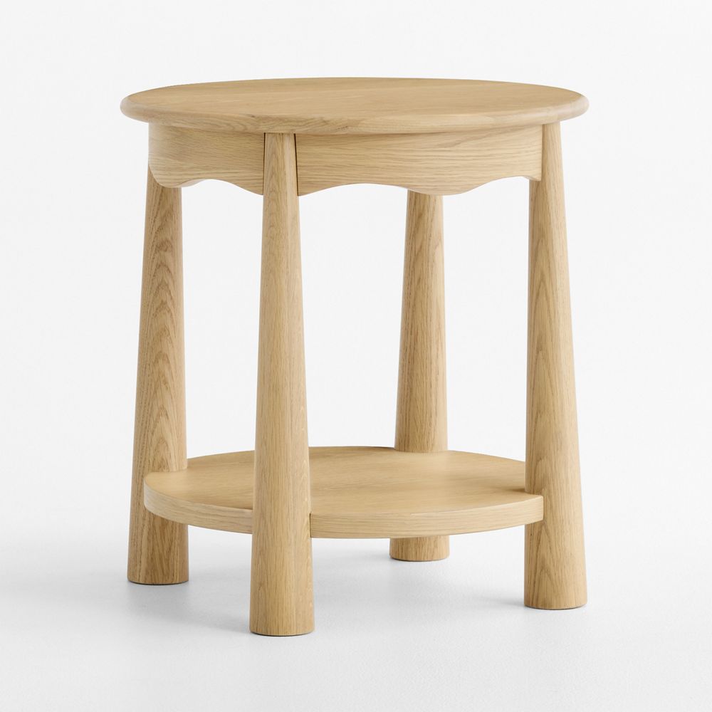 Waveland Natural Oak Wood Round Nursery Side Table