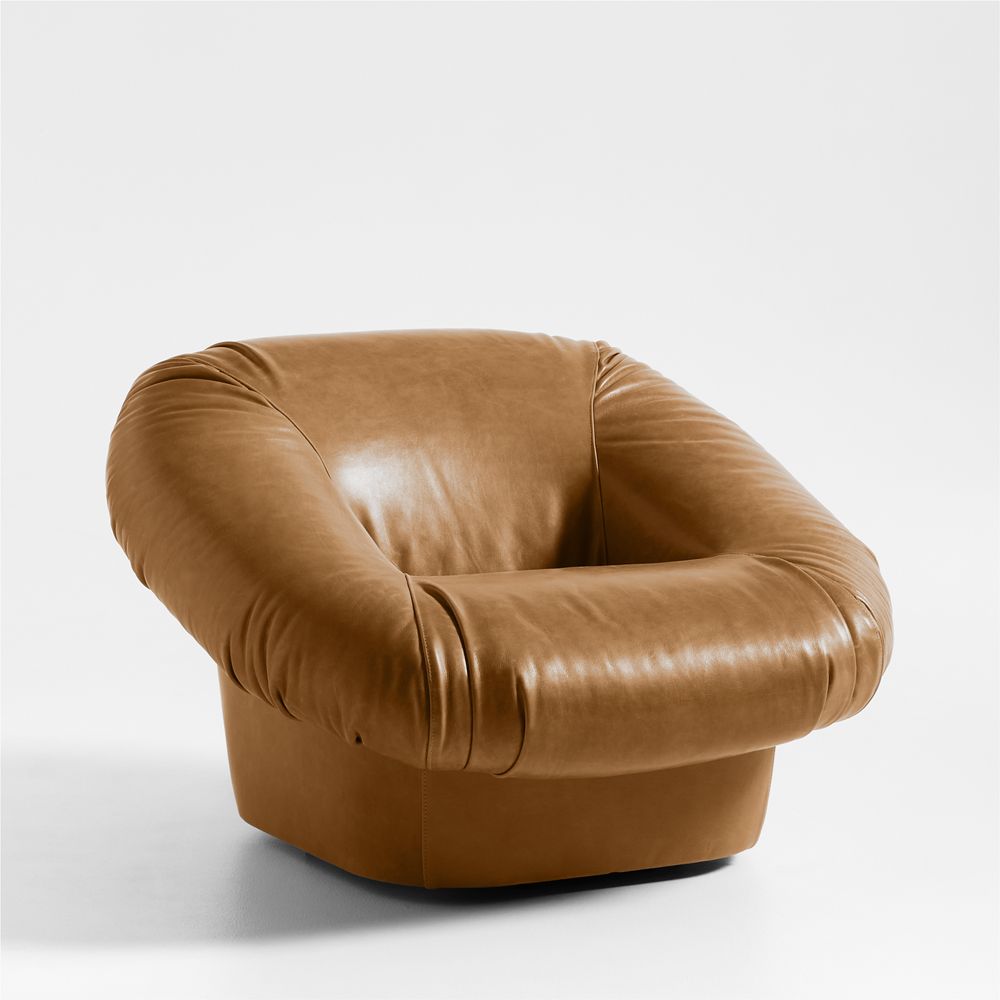 Topanga Leather Swivel Accent Chair- Image 2