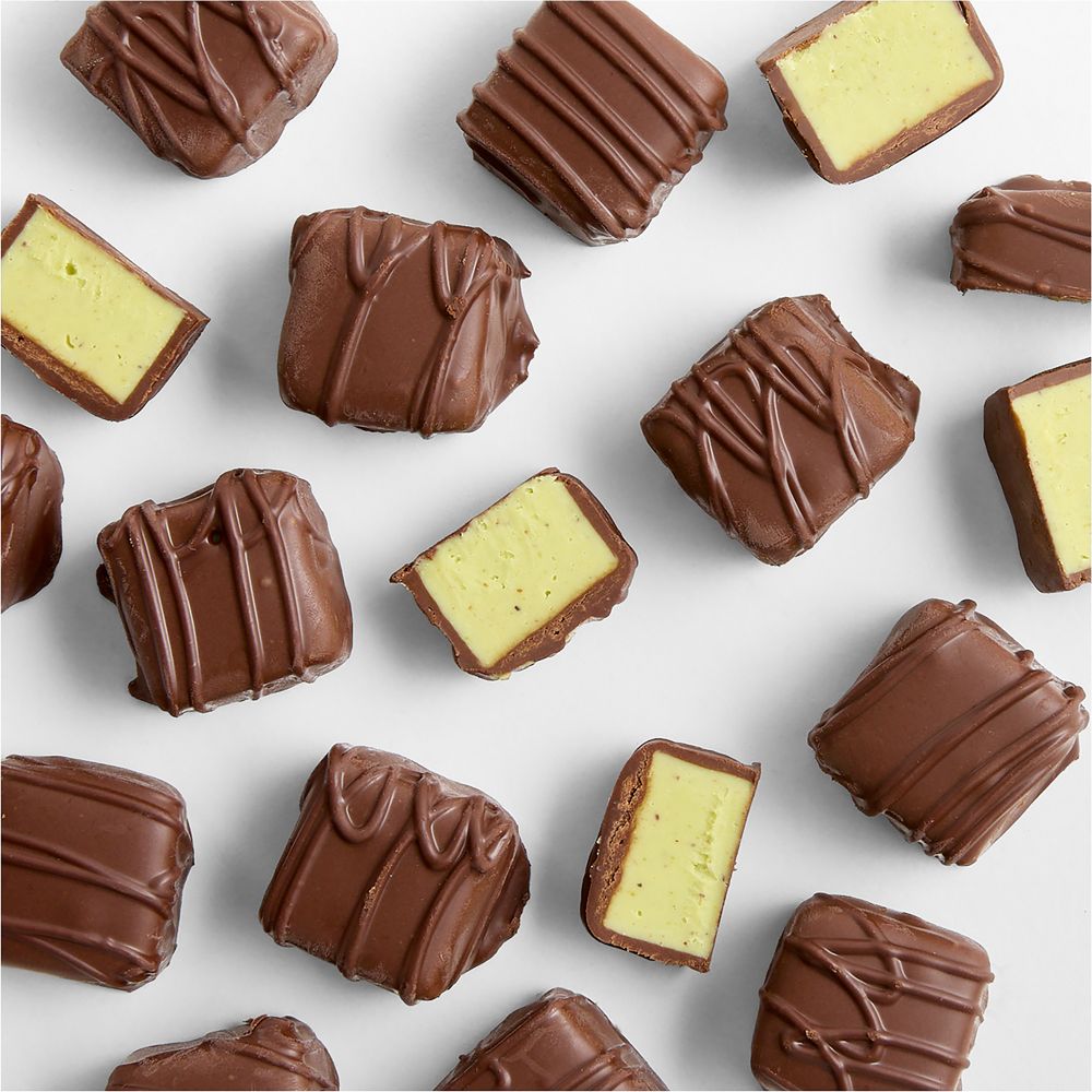 Dark Chocolate Pistachio Meltaways in Gift Tin