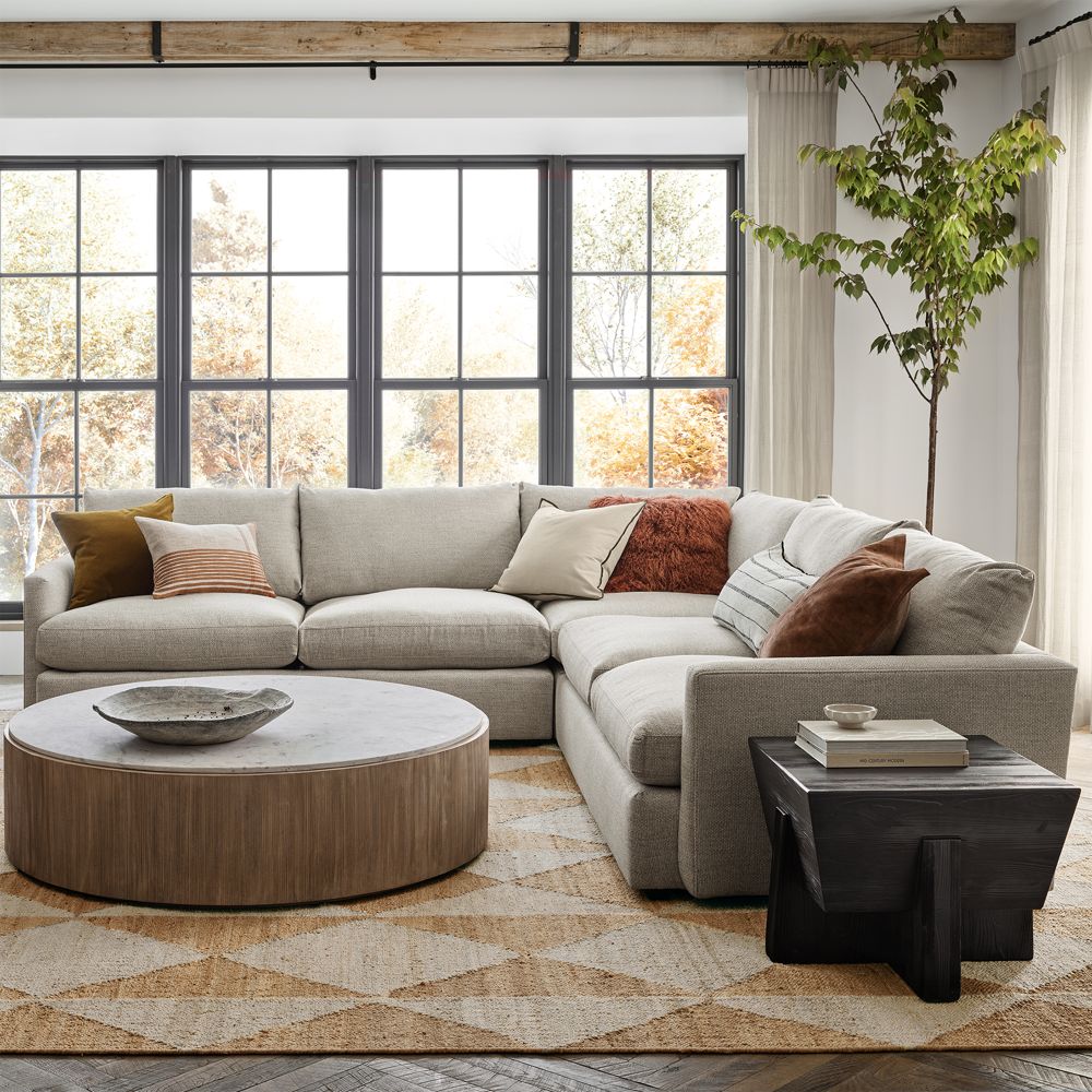Lounge Classic 3-Piece L-Shaped Sectional Sofa with Bumper- Image 2