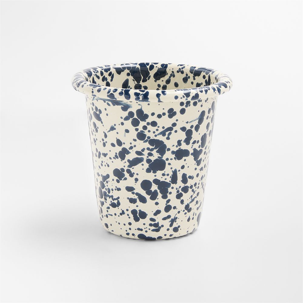 Splatter Enamelware Navy and Cream 10-oz. Short Tumbler