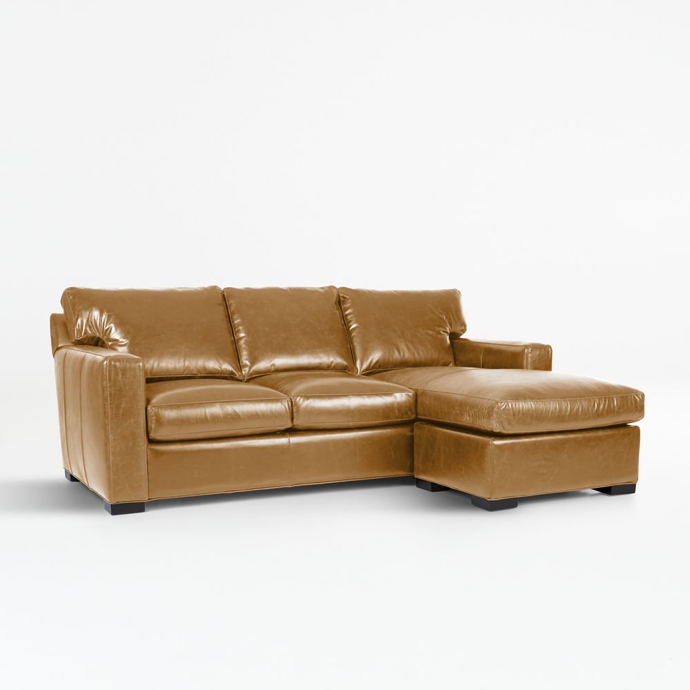 Axis 88" Leather Right-Arm Storage Chaise Lounge Queen Sleeper Sectional Sofa- Image 3