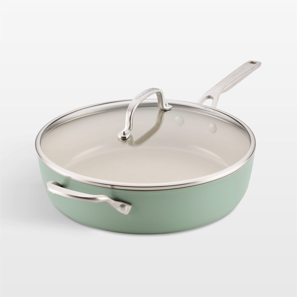 KitchenAid Cardamom Hard-Anodized Ceramic Nonstick 5-Qt. Saute Pan with Lid