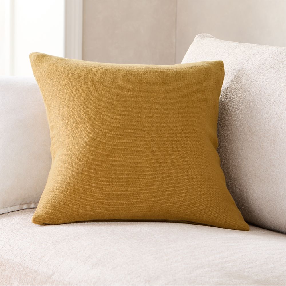 Relaxed Linen 20"x20" Moroccan Ocher Layering Throw Pillow