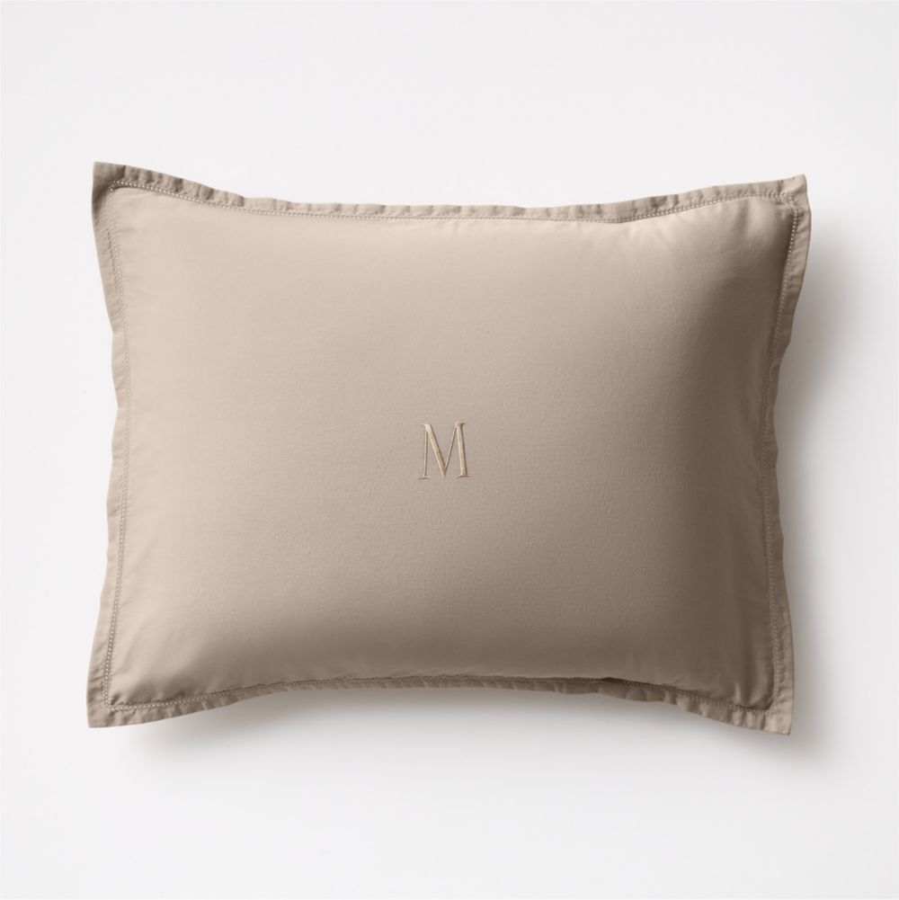 Serene Washed Organic Cotton Sateen Clay Taupe Bed Pillow Sham