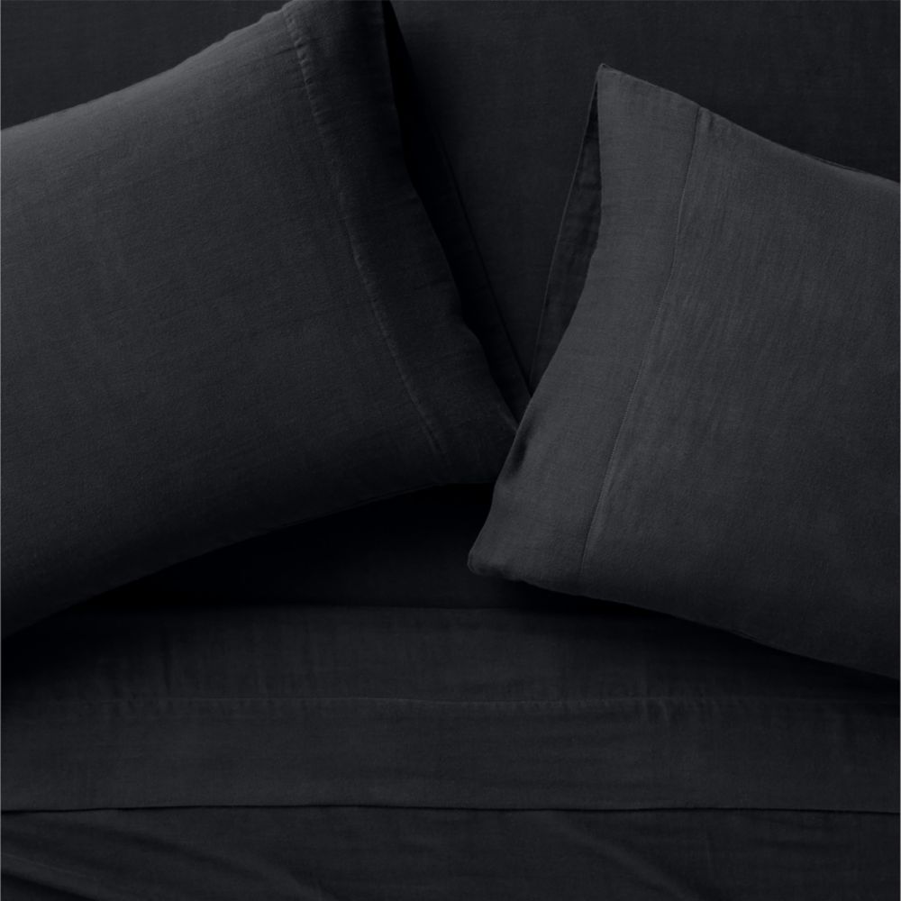 Organic Cotton Gauze Midnight Navy Blue Bed Sheet Set