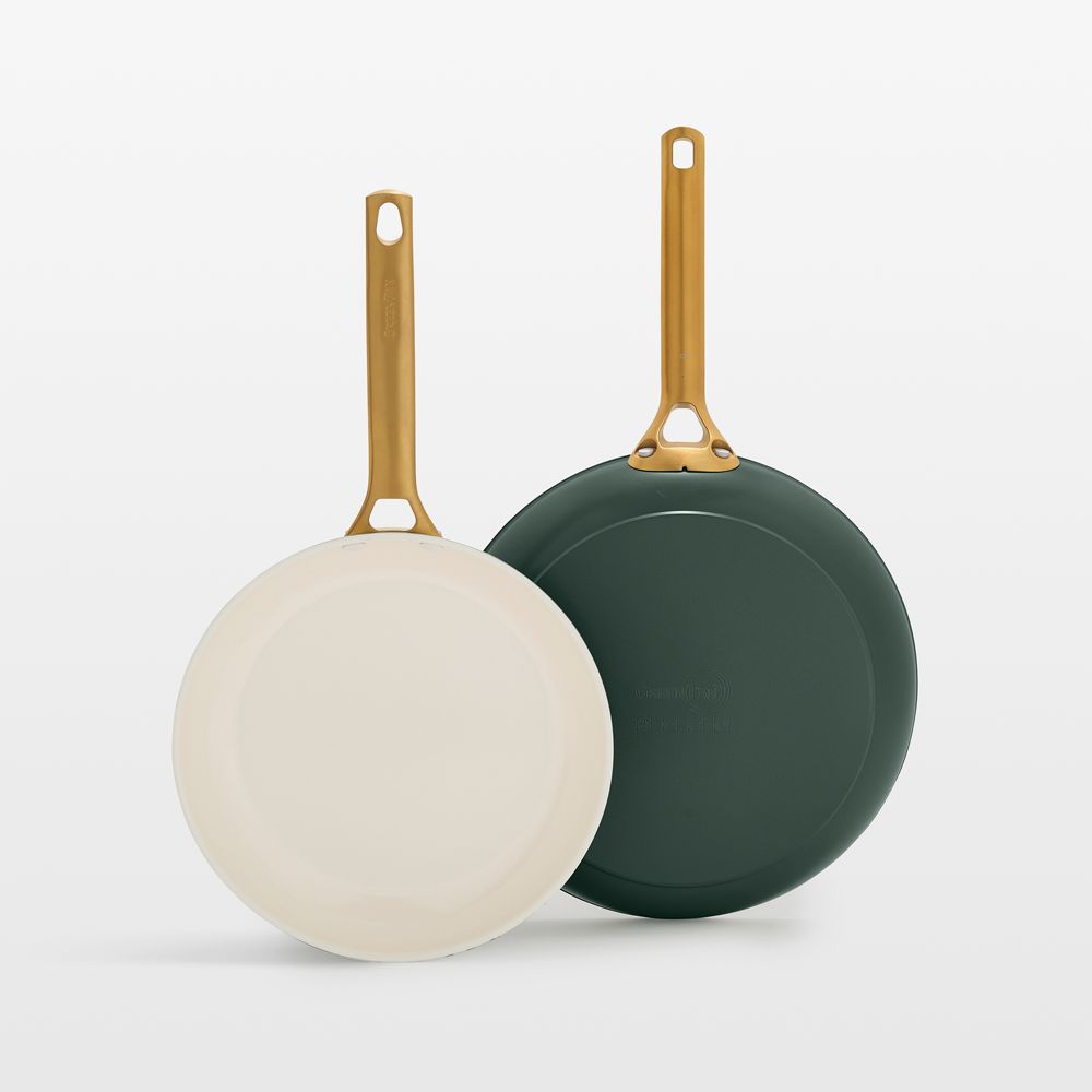 GreenPan Reserve Pro Spruce Ceramic Nonstick 10" and 12" Fry Pan Set