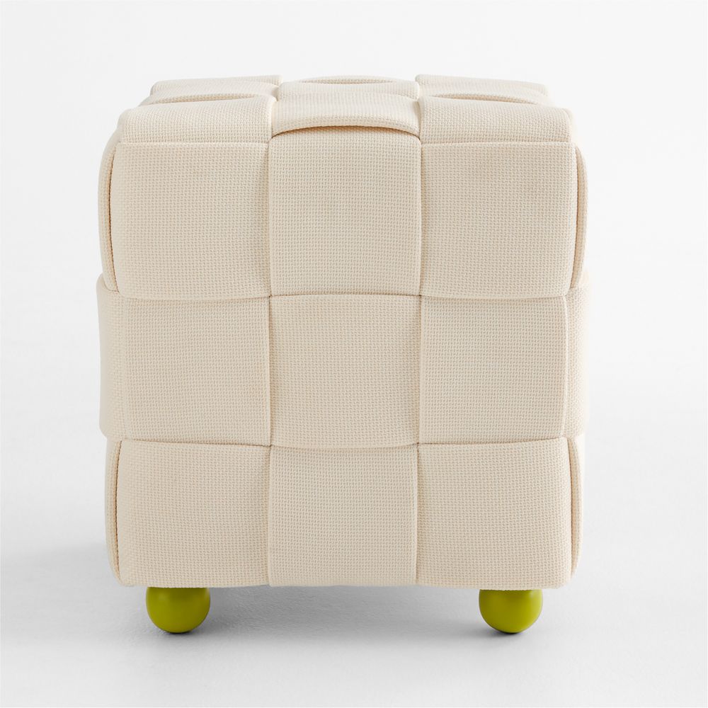 Jeu Ivory Woven Kids Ottoman by Venus Williams